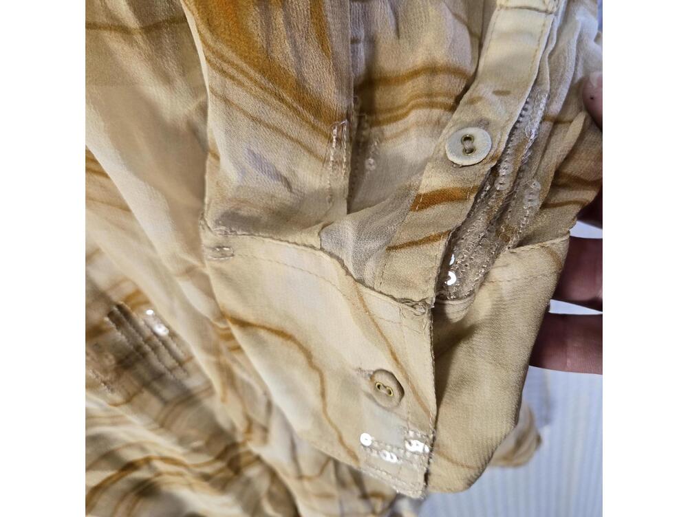Pilcro Anthropologie 3X Marble Shine Sequin Button Down Shirt Boho Sheer Rayon - Picture 7 of 9